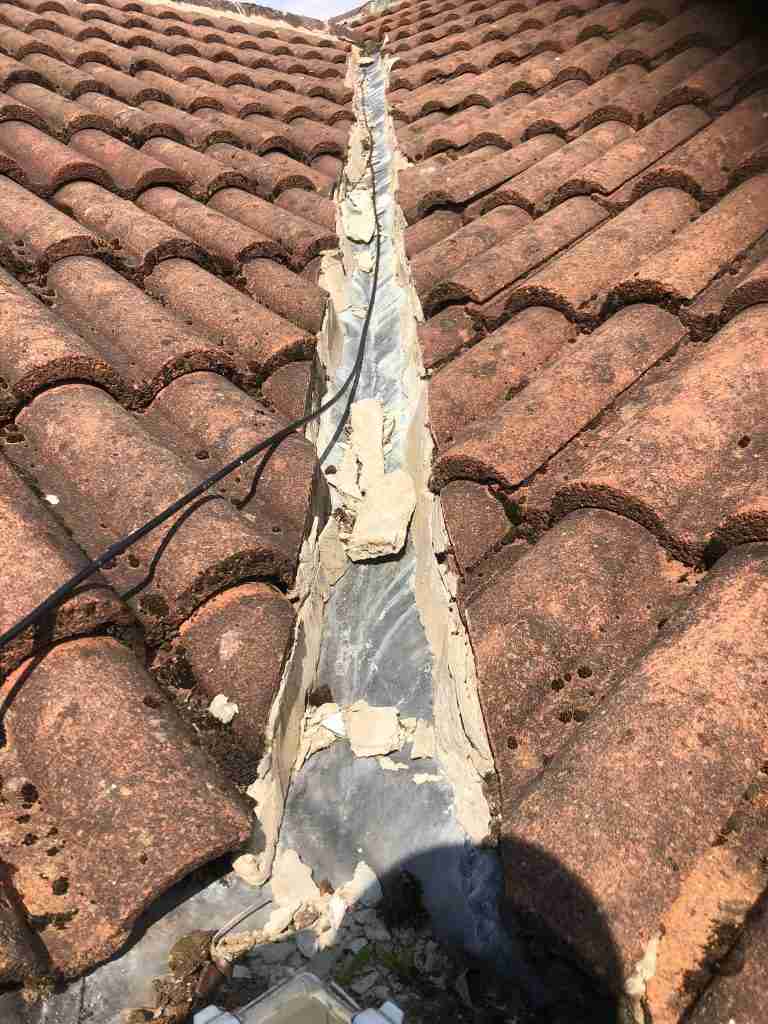 Damaged Roof Cement